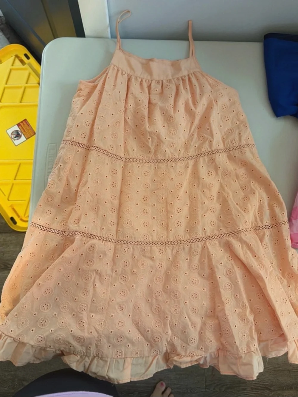 Carter's Peach Eyelet Tiered Sundress